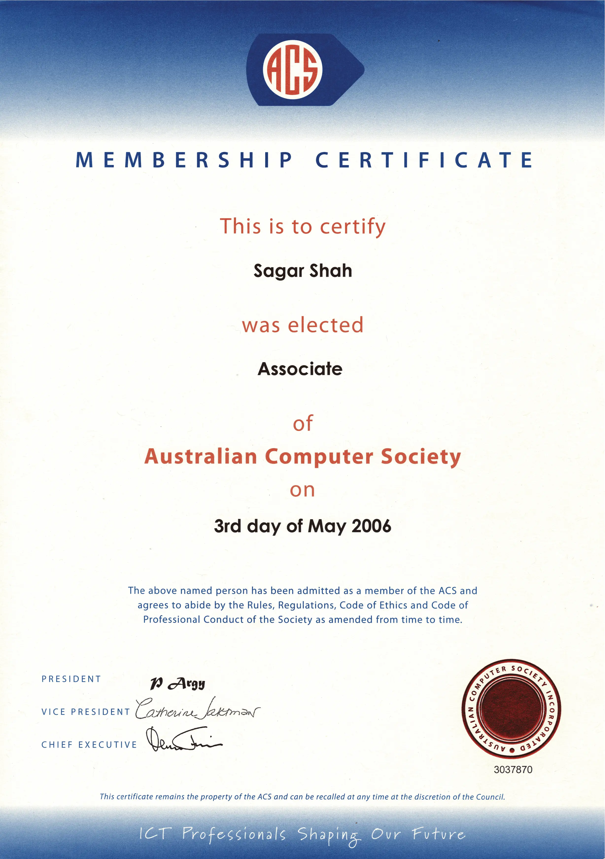 Associate Of Australian Computer Society