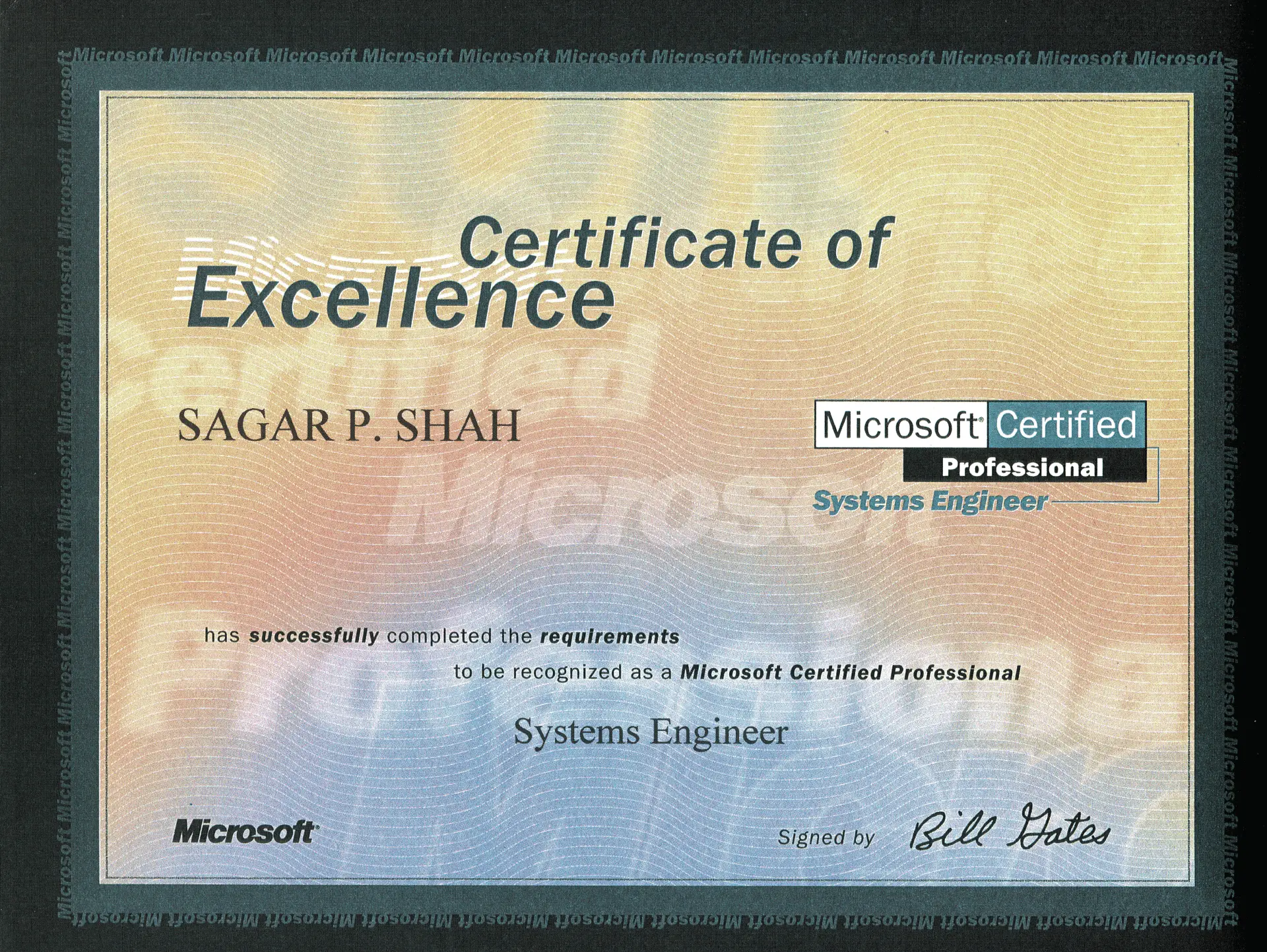 Microsoft Certified Professional Systems Engineer
